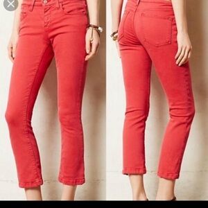 Anthropologie High-Rise Red Denim